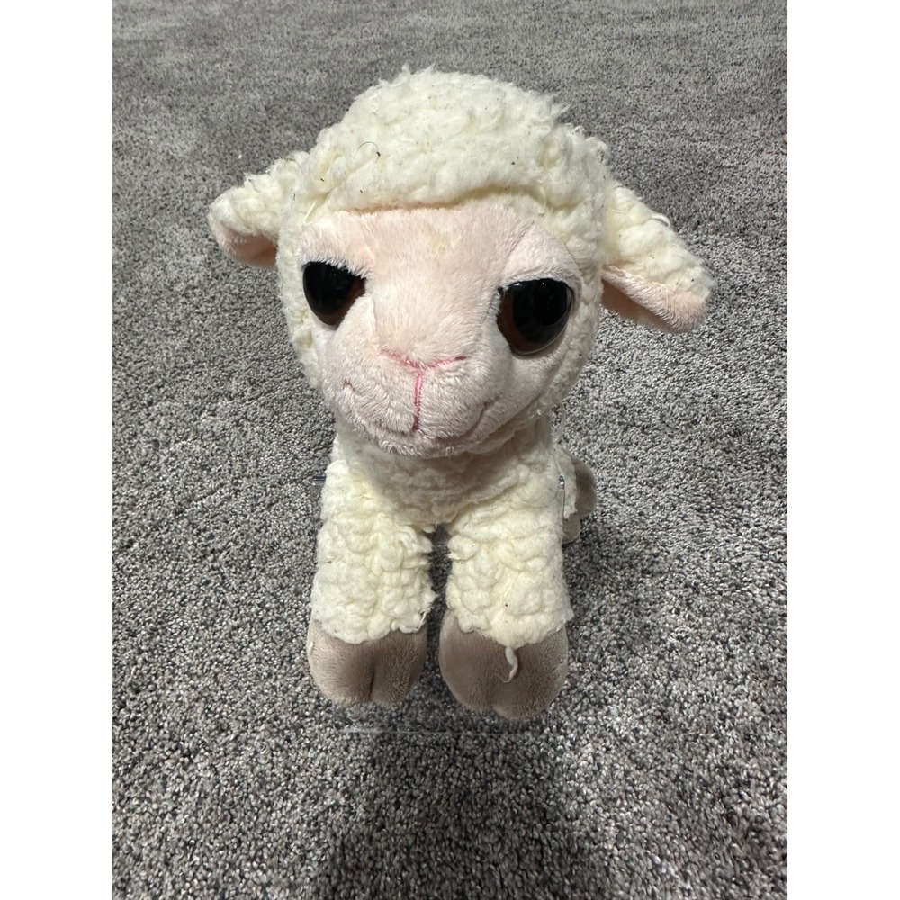 Aurora World Plush Lamb Sheep Cream Sherpa Stuffed Animal Large Eyes